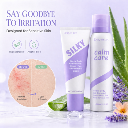 Dermellea Bikini Hair Removal Cream & Mousse Set – Pain-Free, Gentle & Fast for Sensitive Skin