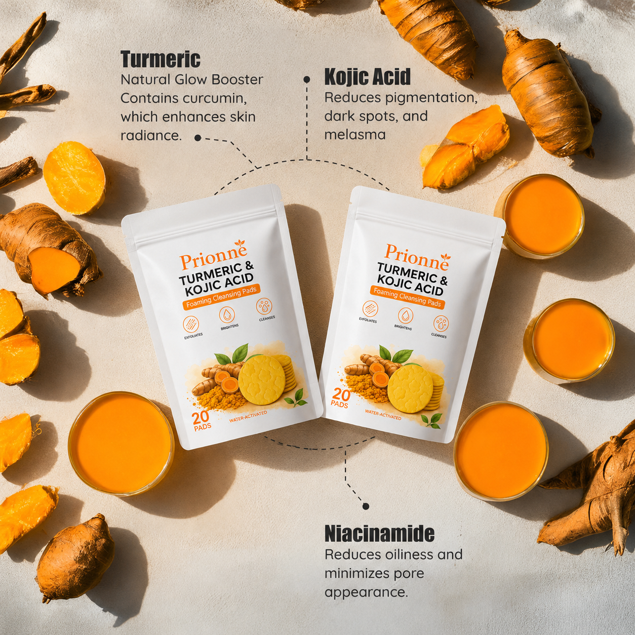 Turmeric & Kojic Acid Cleansing Pads (20 Pads)