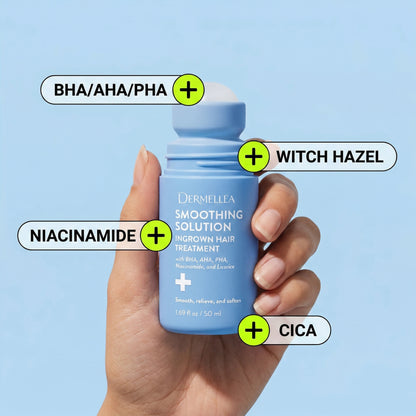 Dermellea Smoothing Solution Roll-On Treatment for Ingrown Hairs, Razor Bumps & Rough Post-Shave Skin