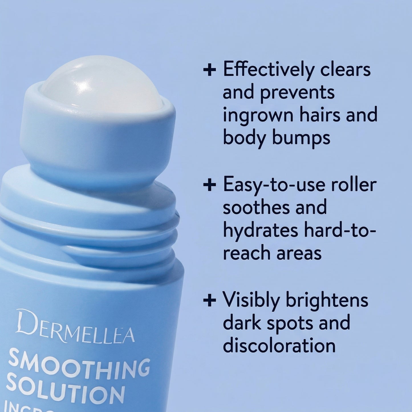 Dermellea Smoothing Solution Roll-On Treatment for Ingrown Hairs, Razor Bumps & Rough Post-Shave Skin