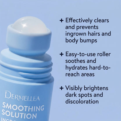 Dermellea Smoothing Solution Roll-On Treatment for Ingrown Hairs, Razor Bumps & Rough Post-Shave Skin